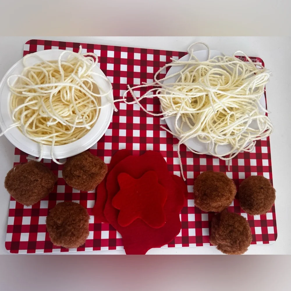 Spaghetti and Meatballs Handmade Sensory Play Sets - Picture 6 of 6